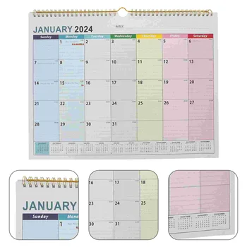 Настенный Календарь на 2024 год с четкой вертикальной печатью Ежедневная Бытовая бумага Товары для дома Английский Офис