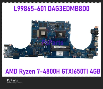 PcParts L99865-601 Для материнской платы ноутбука HP Omen 15-EN MB DAG3EDMB8D0 AMD Ryzen 7-4800 H GTX1650TI Протестирована Материнская плата 4GB DDR4