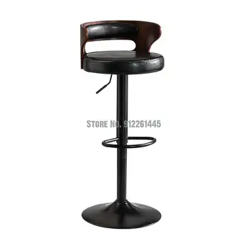 Барный стул современный простой легкий роскошный барный стул с поворотной спинкой барный стул бытовой стул подъемный стул из нержавеющей стали