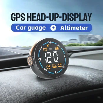 H600G Автомобильный HUD-дисплей, GPS-спидометр, предупреждение о превышении скорости, прибор для измерения высоты, подходящий для всех автомобилей, Спидометр для автомобиля