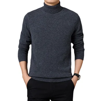 Мужской свитер Теплый и удобный пуловер с длинным рукавом, свитер с высоким воротом, мужская одежда