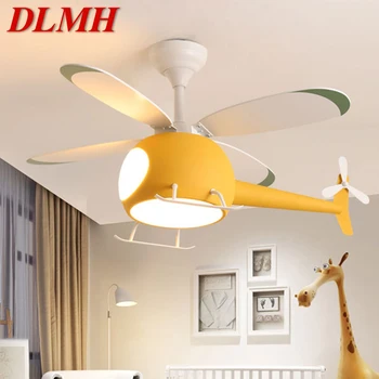Детский потолочный вентилятор DLMH Nordic Fan Light Персонализированный Креативный светодиодный светильник для ресторана, спальни, кабинета с легким потолочным вентилятором