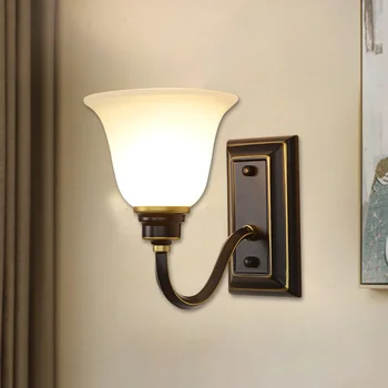 стеклянный настенный светильник современный хрустальный светильник для тщеславия в ванной комнате гусиная шея корейский декор комнаты с белым поясом lampen современный синий настенный светильник