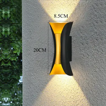 Светодиодный настенный светильник Up Down мощностью 12 Вт, Уличный светильник для гостиной, водонепроницаемый Алюминиевый балкон IP65, Гараж