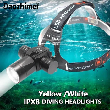 XM-L2 налобный фонарь для дайвинга IPX8 Водонепроницаемый светодиодный фонарик 18650, налобный фонарь для рыбалки, заполняющий свет, налобный фонарь для подводного плавания