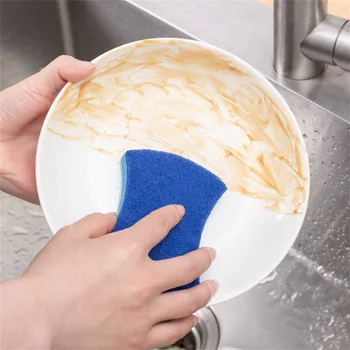 Губка для мытья посуды из древесной массы, хлопок.Кухонная губка из древесной массы, хлопок, впитывающая губка, 2-слойная щетка для чистки в форме талии.
