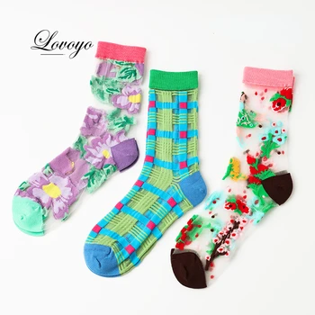 3 пары женских носков renaissance, летние тонкие носки Kirishima, весенние шелковые сетчатые носки song card, женские носки без костей