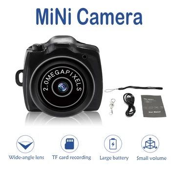 Мини-камера Y2000 720P HD Видео Аудио Смарт-камера для занятий спортом на открытом воздухе с микрофоном DV Travel Digital Security Surveillance Cam