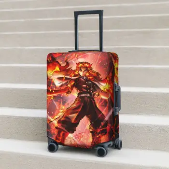 Чехол для чемодана Demon Slayer из аниме Holiday Rengoku Kyojuro Практичный Чехол для багажа Защита бизнеса