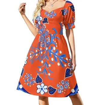 Настоящее оранжево-синее платье, женское платье, вечерние платья для женщин