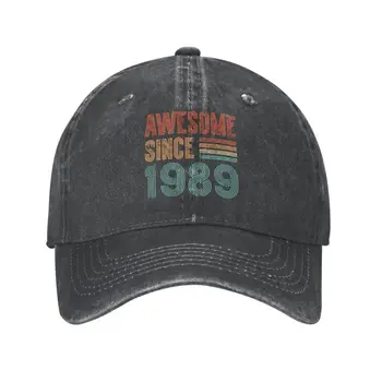 Изготовленная на заказ хлопчатобумажная бейсболка 1989 года рождения, мужская Женская регулируемая шляпа для папы на открытом воздухе