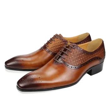 Мужская Осенняя Оксфордская обувь с перфорацией типа 