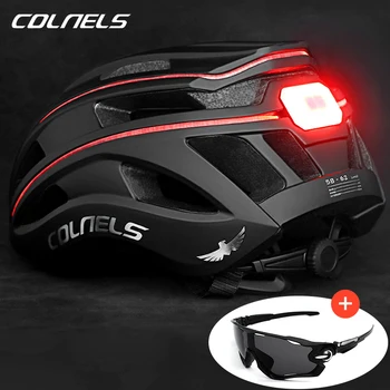 Профессиональный велосипедный шлем COLNELS с USB-зарядкой, задний фонарь со световой полосой, Спортивный Велосипедный шлем для шоссейных гонок на открытом воздухе