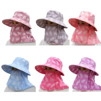 Женские уличные летние кепки с широкими полями, защитный чехол, шляпы с защитой от ультрафиолета, Солнцезащитная шляпа