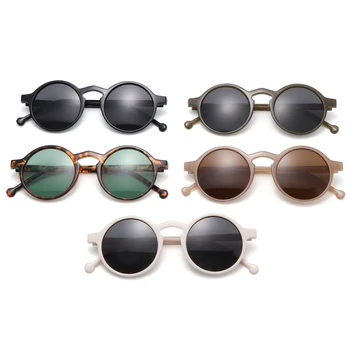 Круглые солнцезащитные очки в стиле ретро для женщин, солнцезащитные очки в маленькой оправе, Очки винтажных оттенков, модные очки в корейском стиле с защитой от UV400