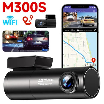 Автомобильные регистраторы M300S 4K 1080P Автомобильный видеорегистратор Встроенный WIFI и GPS видеорегистратор Камера заднего вида Голосовое управление видеорегистратор ночного видения