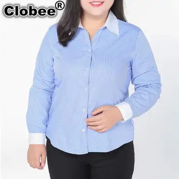 ropa mujer talla grande 4xl 5xl 6xl Женская рубашка Blusa 2023 женская блузка в полоску с длинным рукавом 9XL 8XL 7XL, рабочая одежда, офисная M283