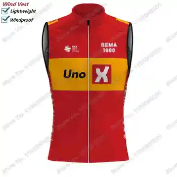 2023 UNO-X Team Велосипедный Жилет Ветрозащитный Мужской France Tour Ветрозащитный Жилет Для Шоссейных Гонок Велоспорт Джерси Ветровка Без Рукавов MTB Maillot