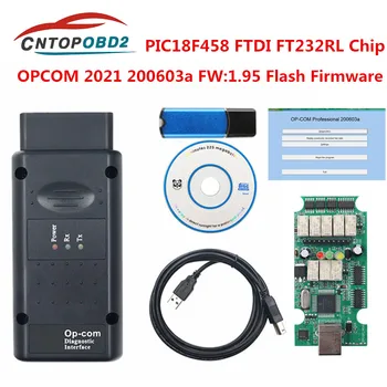 OPCOM 2021 200603a С Чипом FTDI FT232RQ Для Диагностического Сканера Opel OBD2 До 2021 года Сброс Перепрограммирования Считывателя кодов CAN-ШИНЫ OBD2