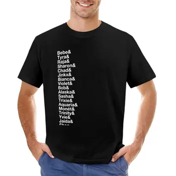 Оригинальный список победителей Drag Race - Белый текст * Обновлено в 2020 году * Футболки, топы, Короткие футболки, футболки на заказ, мужские хлопчатобумажные футболки