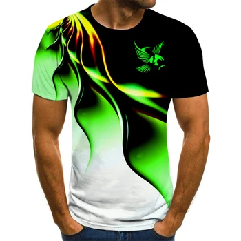 2022 Мужская футболка с 3D-принтом Eagle, Дышащая уличная одежда в стиле харадзюку, Короткий рукав, Мужские и женские повседневные топы оверсайз в стиле хип-хоп