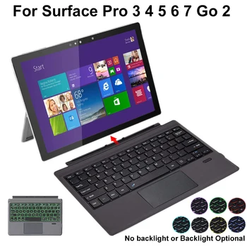 Клавиатура Bluetooth для Microsoft Surface Pro 3 4 5 6 7 Go 2 Беспроводная клавиатура с сенсорной панелью с подсветкой, планшетный ПК, ноутбук, игровая клавиатура