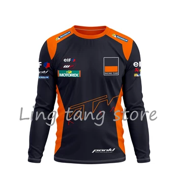 Новая мужская футболка с длинным рукавом для мотогонок Orange Factory Team 2023, Подходящая для водителей и фанатов 44 и 33 лет, Повседневная Одежда