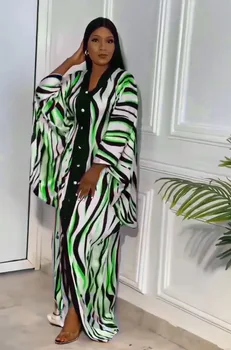 Летнее женское платье макси в африканском стиле с принтом 2023 года, традиционный халат-кафтан дашики, большие размеры, комплект из 2 предметов, повседневная одежда