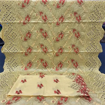 5 + 2 ярда Африканской ткани Bazin Riche Brode С шарфом, кружевная ткань с вышивкой по последней моде для свадебной части 4L08223