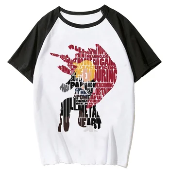 Футболка Fullmetal Alchemist женская аниме летняя футболка Y2K женская уличная одежда