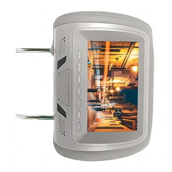 Регулируемый экран подголовника автомобиля Двусторонний видеовход Выход для наушников Экран мини-DVD-плеера с дистанционным управлением, бежевый