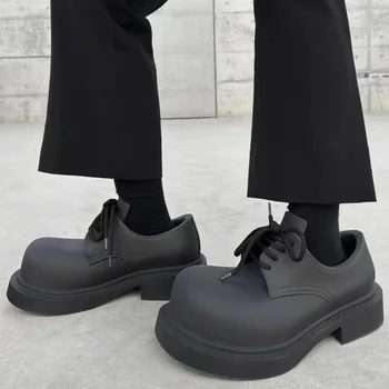 Мужская и женская винтажная обувь для пары с толстой подошвой, новая дизайнерская обувь из парижской кожи в стиле ретро, повседневная обувь унисекс на одной платформе