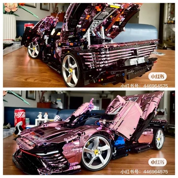 2023 Новый фиолетовый спортивный автомобиль SP3, строительный блок, подходящий для 42143 высокотехнологичных суперспортивных автомобилей, Детская игрушка в подарок