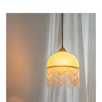 Антикварная ресторанная люстра с кисточками, прикроватный проход в стиле французского двора, креативный светильник для входной панели