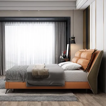 Современная свадебная кровать длиной 1,8 м, кожаная Мягкая, для косметолога в натуральную величину, подростковая кровать-бокс, минималистичный шезлонг, мебель cama для сна