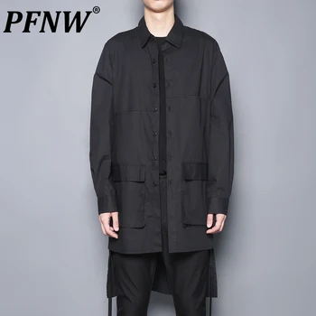 PFNW Летние мужские рубашки в стиле японской литературы и искусства, темная одежда с принтом средней длины в стиле сафари, дышащие весенние шикарные новые топы 12A8928