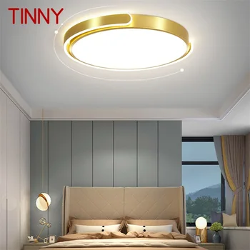 Металлический потолочный светильник в скандинавском стиле, современные золотые круглые лампы, простые светильники, светодиодные дома для гостиной