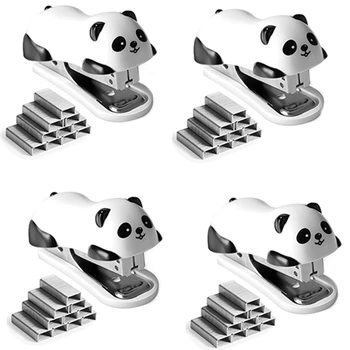 Настольный Степлер Panda из 4 предметов, Степлер на 12 Листов, Степлер Со Скобой № 10 4000 шт. и Встроенным Средством для удаления скоб