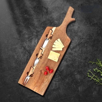 Креативная и экологичная деревянная доска для резки сыра в форме оленьего рога, лопатка для масла и джема, инструмент для выпечки, мини-нож для приготовления пищи