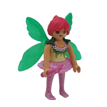 Playmobil, милые фигурки, женская девочка, Цветочная фея, Модельные куклы, Кирпичная игрушка с крылом, аксессуар для детей, игрушка T05