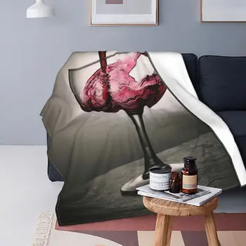 Эффектный всплеск красного вина В бокал для вина, Ультрамягкое одеяло из микрофлиса, Модная удобная гостиная в разных стилях