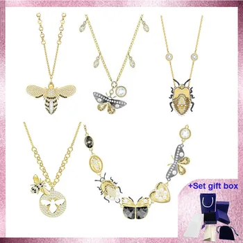 Ожерелье из серебра 925 пробы, модная бабочка, пчела, оптовая продажа, бесплатная доставка