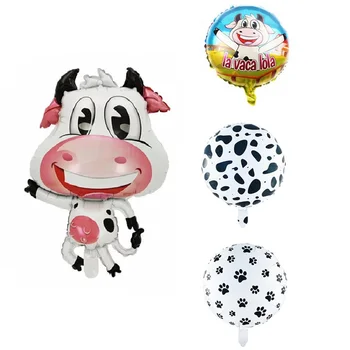 Воздушный шар с изображением коровы на ферме, воздушный шар из алюминиевой фольги с принтом коровы, забавные украшения на день рождения в животной тематике для маленьких девочек, товары для вечеринки Bady