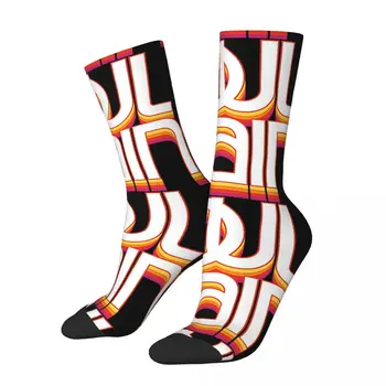 Забавные счастливые мужские компрессионные носки с логотипом Ретро Harajuku Soul Train в стиле хип-хоп, новинка, бесшовные носки Crew Crazy С подарочным принтом