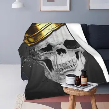 Ультрамягкое флисовое одеяло Royal Skull, Милое, удобное, подходит для защиты от засорения дивана