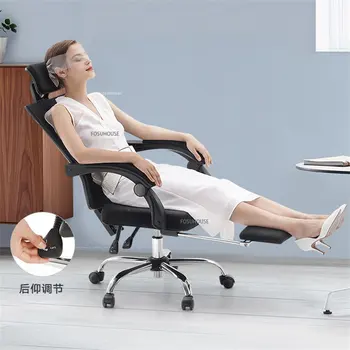Современные офисные кресла из сетки Для офисной мебели, удобные для сидячего образа жизни, Черно-белое Компьютерное кресло, Эргономичные кресла с откидной спинкой.