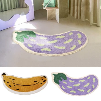 Креативный коврик для ванной комнаты Плюшевый ковер Противоскользящие коврики для спальни Дугообразные коврики для пола Декоративные ковры для комнаты Дверной коврик для входа