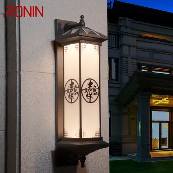 Уличный солнечный настенный светильник RONIN, Креативное Китайское Кофейное бра, светодиодный Водонепроницаемый IP65 для дома, виллы, балкона, двора