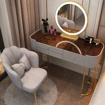 Домашний туалетный столик с зеркалом Современный Минималистичный многофункциональный шкаф для хранения в спальне Столик для макияжа Бытовая мебель