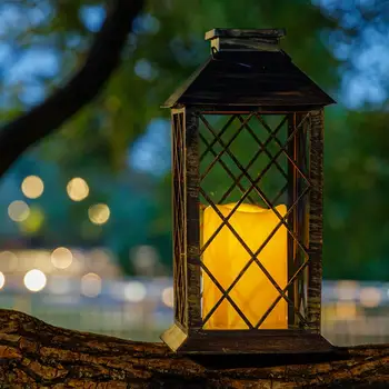 Садовый светильник Привлекательный Металлический Подвесной фонарь с пламенем Светодиодная опора Подвесной фонарь для патио Декор Товары для дома